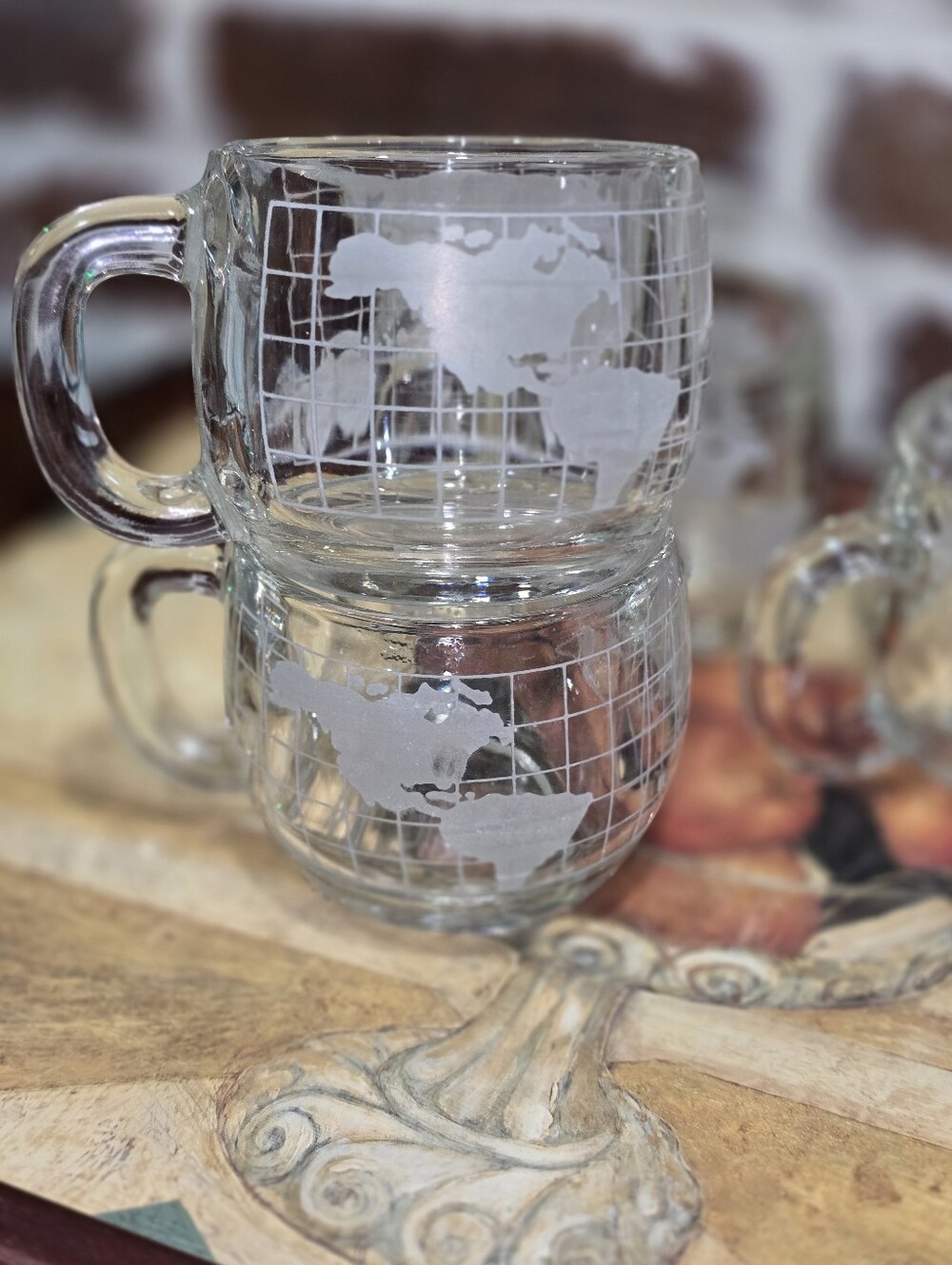 Nestle 1970s Globe Mugs Set Of 2